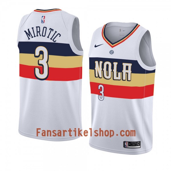 New Orleans Pelicans Trikot Nikola Mirotic 3 2018-19 Nike Weiß Swingman - Herren
